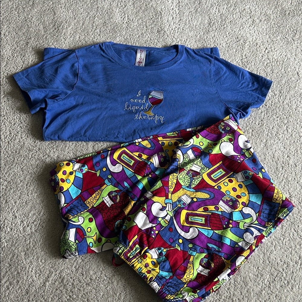 Needy Me Pajama Set-"I Need Liquid Therapy"-Size M -Drawstring